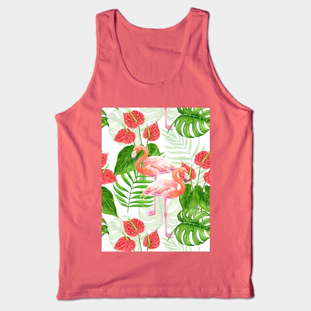 Flamingo garden Tank Top by katerinamk